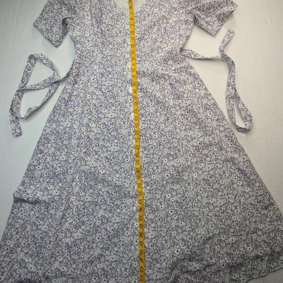 J. Peterman Women's Silk Midi Dress Size Large Floral 100% Silk - Picture 5 of 9